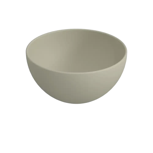 Procasa Obi lavabo à poser rond 240 x 240 x 120 mm - sable - céramique - sans trou de robinet - sans trop-plein