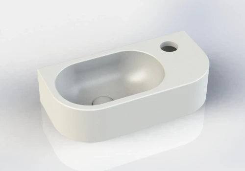 Procasa Jules 2.0 lave-mains arondi 400 x 200 x 100 mm - blanc mat - trou de robinet droite - sans trop-plein