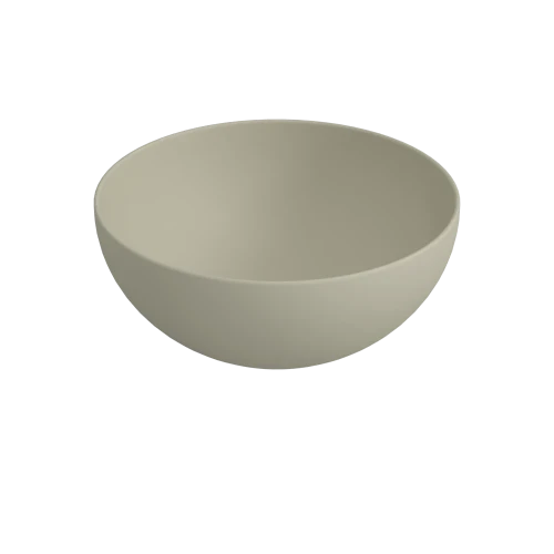 Procasa Obi lavabo à poser rond 400 x 400 x 165 mm - sable - céramique - sans trou de robinet - sans trop-plein