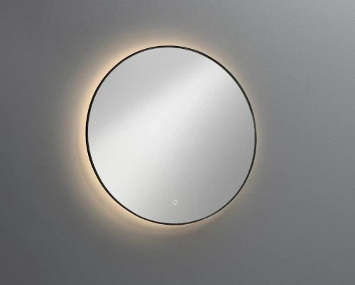 Procasa Mila miroir rond 600 mm - avec éclairage LED - noir mat