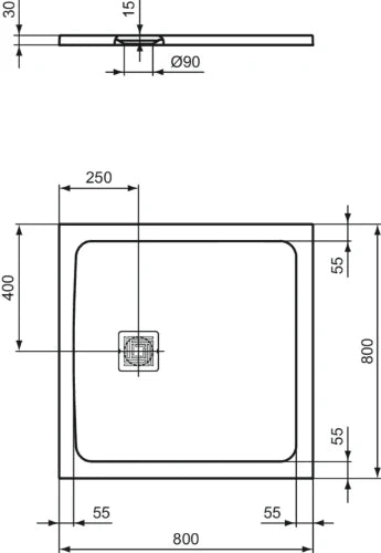 Ideal Standard Ultra Flat S+ receveur de douche 800 x 800 mm - pure white
