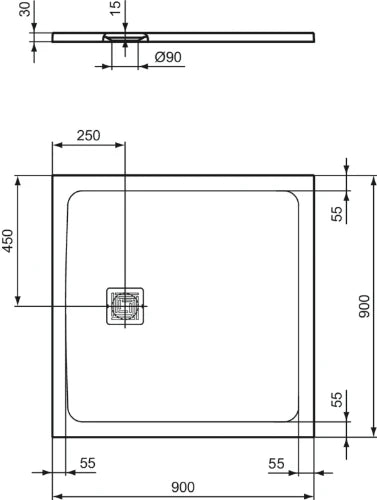 Ideal Standard Ultra Flat S+ receveur de douche 900 x 900 mm - pure white