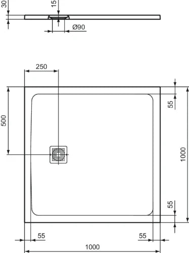 Ideal Standard Ultra Flat S+ receveur de douche 1000 x 1000 mm - pure white