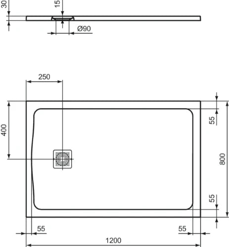 Ideal Standard Ultra Flat S+ receveur de douche 1200 x 800 mm - pure white