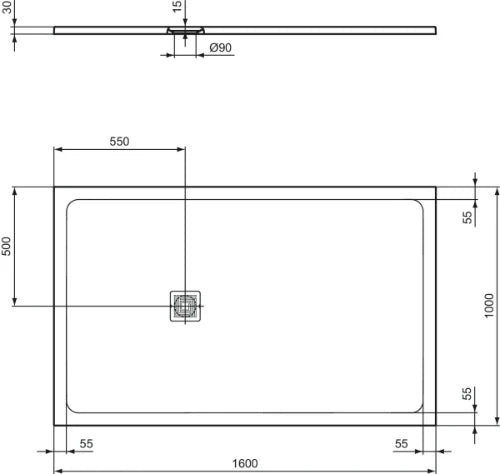Ideal Standard Ultra Flat S+ receveur de douche 1600 x 1000 mm - white