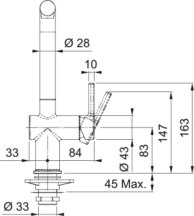 Franke Active - Mitigeur L à bec extractible / Side lever / Chromé