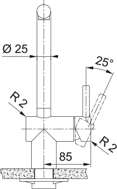 Franke Atlas Neo - Mitigeur à bec extractible / Side lever / Noir industriel