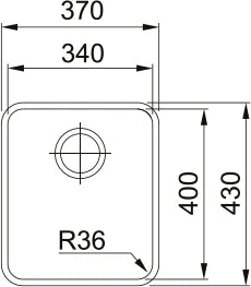 Franke Aton - Cuve à sous-encastrer / 370 x 430 mm / Lisse