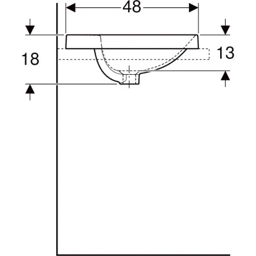 Geberit VariForm lavabo encastré rond 480 mm - blanc - avec trou de robinet - avec trop-plein - face inférieure vitrée