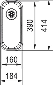 Franke Largo - Cuve à sous-encastrer / 160 x 390 mm / Lisse