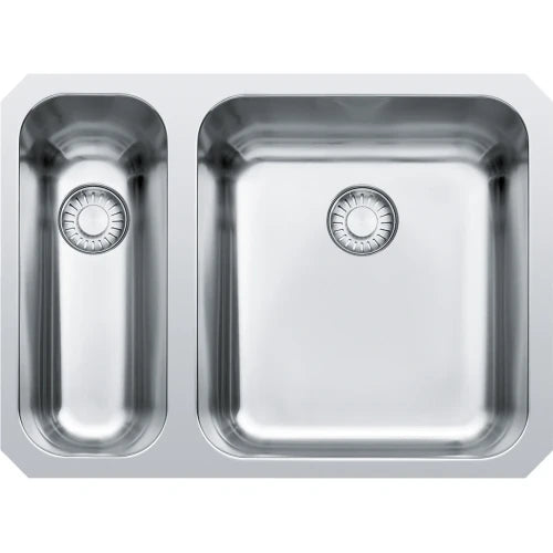 Franke Largo - évier à sous-encastrer / 575 x 420 mm/ 1+1/2 bassin / Lisse / Grand bassin à droite