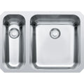 Franke Largo - évier à sous-encastrer / 575 x 420 mm/ 1+1/2 bassin / Lisse / Grand bassin à droite
