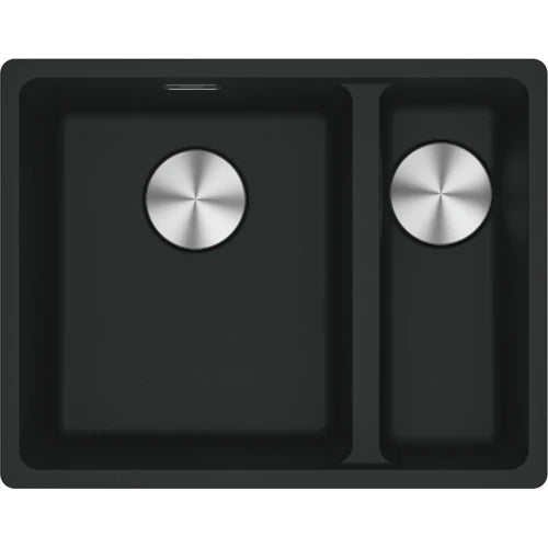 Franke Maris - évier à sous-encaster / 553 x 433 mm / 2 bassins / Grand bassin à gauche / Noir Mat