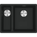 Franke Maris - évier à sous-encaster / 553 x 433 mm / 2 bassins / Grand bassin à droite / Noir Mat