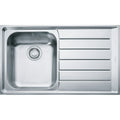 Franke Neptune - évier à encastrer / 860 x 510 mm / 1 bassin / Lisse / égouttoir à droite