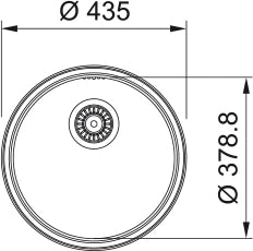 Franke Rondo - Cuve à affleurer , SlimTop / ø 435 mm / Lisse