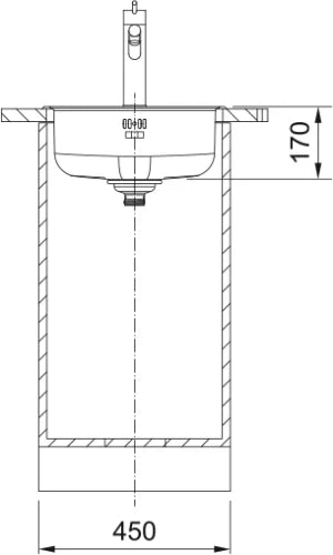 Franke Rondo - Cuve à affleurer , SlimTop / ø 435 mm / Lisse