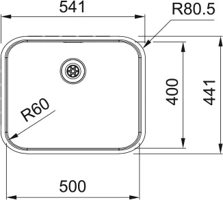 Franke Smart - Cuve à affleurer , SlimTop / 541 x 441 mm / Lisse
