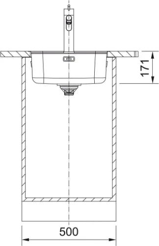 Franke Smart - Cuve à affleurer , SlimTop / 430 x 510 mm / Lisse