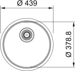 Franke Rondo - Cuve à affleurer , SlimTop / ø 439 mm / Lisse