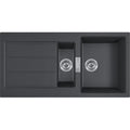 Franke Sirius S2D - évier à encastrer / 1000 x 510 mm / 1+1/2 bassin / Noir / réversible