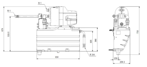 Grundfos Scala1 System 3-35 pompe eau de pluie avec système de commutation - 1x230V 50Hz