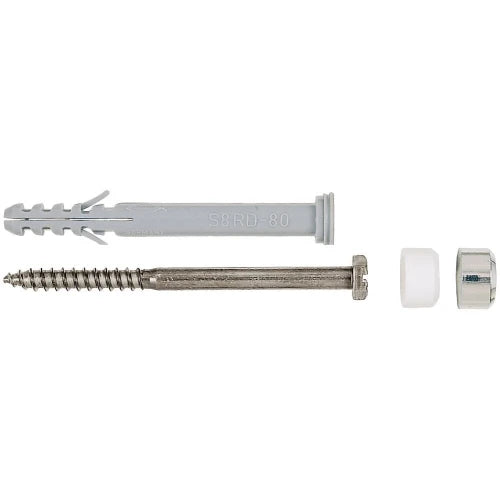 Fischer WC-set de fixation M6 x 85 mm - laiton - avec caches blancs + chromés - prix par set