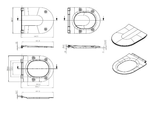 Procasa Obi abbatant Slimseat avec Quickrelease & Softclose - as