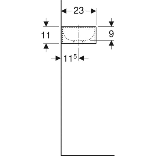 Geberit Diedro lave-mains 400 x 230 mm - blanc - avec trou de robinet gauche - sans trop-plein