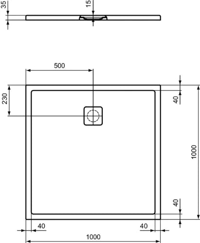 Ideal Standard Ultra Flat Evo receveur de douche 1000 x 1000 mm - blanc mat