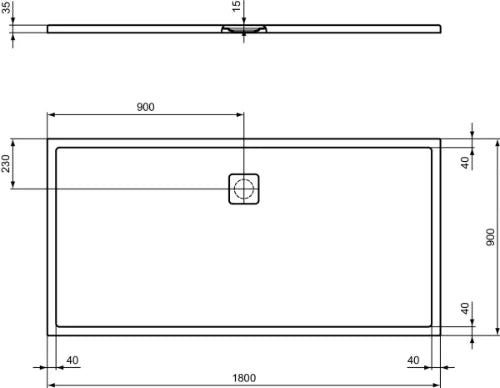 Ideal Standard Ultra Flat Evo receveur de douche 1800 x 900 mm - blanc mat