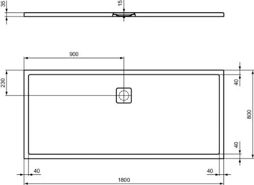 Ideal Standard Ultra Flat Evo receveur de douche 1800 x 800 mm - blanc mat