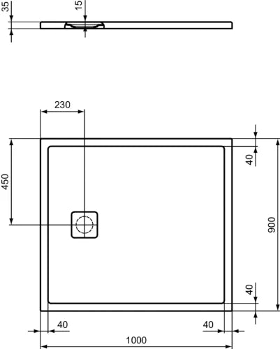 Ideal Standard Ultra Flat Evo receveur de douche 1000 x 900 x 35 mm - blanc mat
