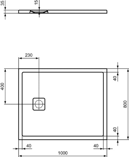 Ideal Standard Ultra Flat Evo receveur de douche 1000 x 800 x 35 mm - blanc mat