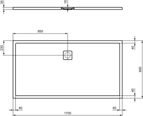 Ideal Standard Ultra Flat Evo receveur de douche 1700 x 900 mm - blanc mat