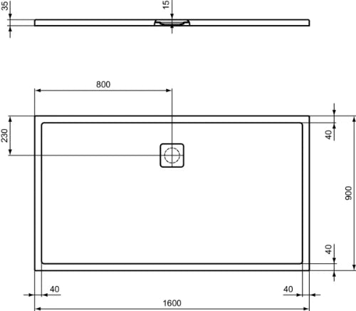 Ideal Standard Ultra Flat Evo receveur de douche 1600 x 900 mm - blanc mat