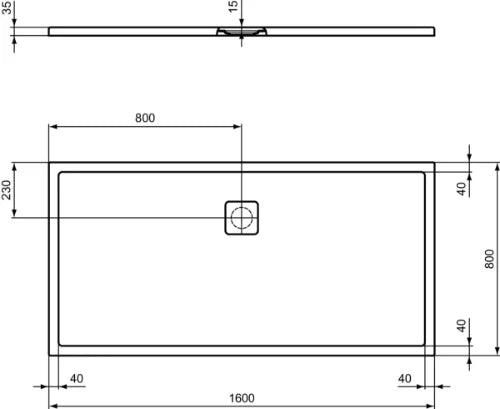 Ideal Standard Ultra Flat Evo receveur de douche 1600 x 800 mm - blanc mat