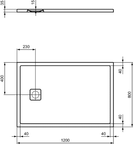 Ideal Standard Ultra Flat Evo receveur de douche 1200 x 800 x 35 mm - blanc mat