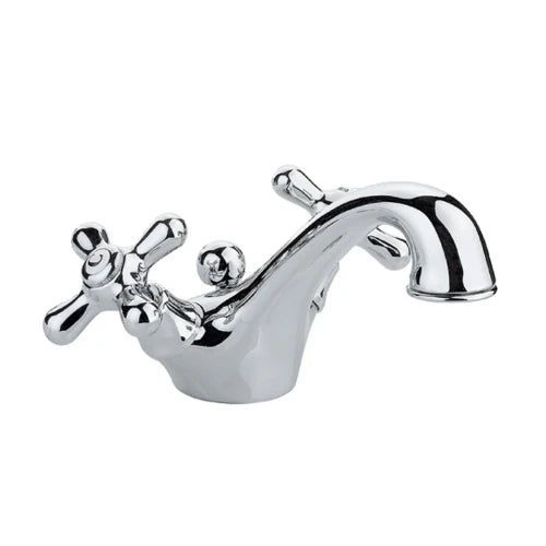 MELANGEUR DE LAVABO COTTAGE NUOVA BRENTA chrome avec bec fixe et vidage automatique