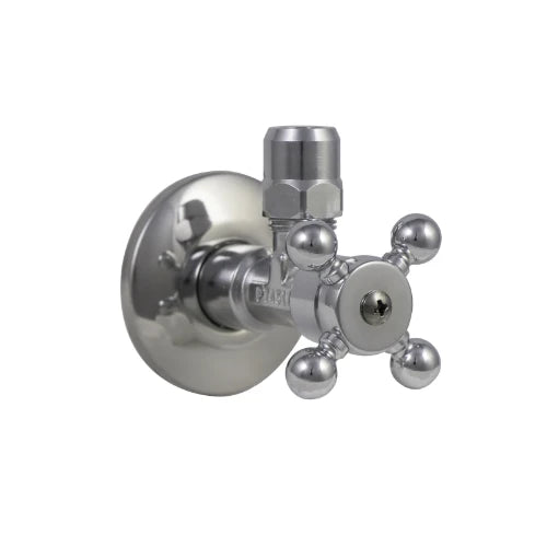 Aqua Prestige robinet d'arret equerre chromé
avec rosace coulissante, 1/2" x 10 mm