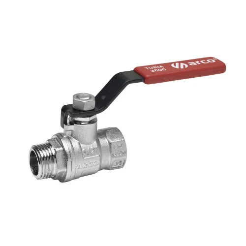 Arco Turia vanne à bille avec levier acier (rouge) MF 3/8 x 3/8