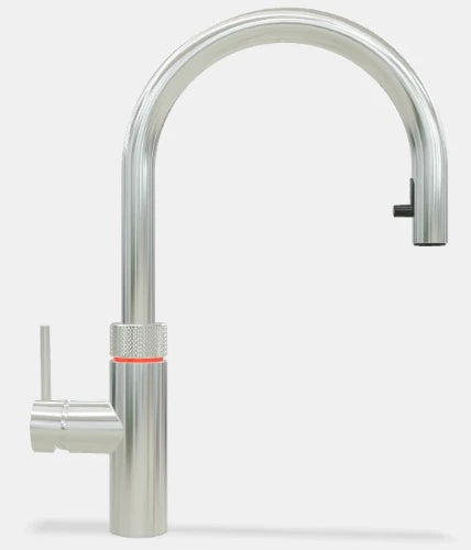 Quooker robinet flex - eau froide - chaude et bouillante - bouton-poussoir (deux fois) rotatif avec sécurité enfants et aérateur extractible - chromé