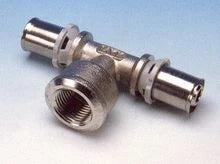 Begetube B-Press laiton té réduit avec filetage femelle FFF 20 x 1/2 F x 20 mm