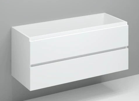 Procasa Kivu sous-meuble avec 2 tiroirs sans poignées 1200 x 475 x 520 mm - 2 découpes - blanc