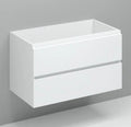 Procasa Kivu sous-meuble avec 2 tiroirs sans poignées 900 x 475 x 520 mm - blanc - découpe droite