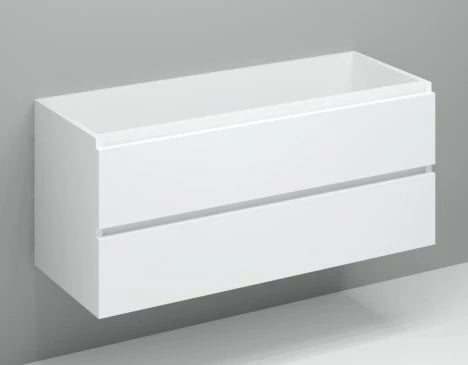 Procasa Kivu sous-meuble avec 2 tiroirs sans poignées 1200 x 475 x 520 mm - blanc - découpe gauche