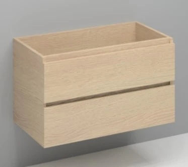 Procasa Kivu sous-meuble avec 2 tiroirs sans poignées 900 x 475 x 520 mm - smoked oak - découpe droite