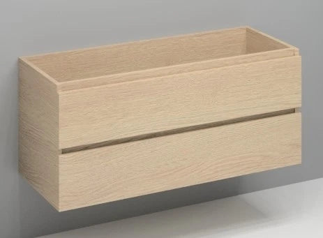 Procasa Kivu sous-meuble avec 2 tiroirs sans poignées 1200 x 475 x 520 mm - smoked oak - double découpe