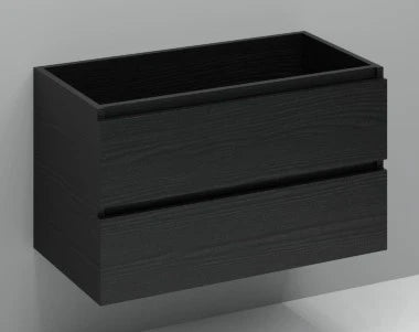 Procasa Kivu sous-meuble avec 2 tiroirs sans poignées 900 x 475 x 520 mm - raven oak - découpe droite