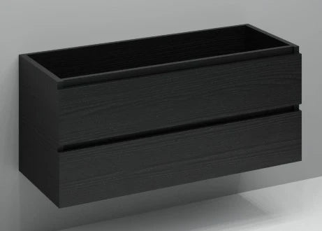 Procasa Kivu sous-meuble avec 2 tiroirs sans poignées 1200 x 475 x 520 mm - raven oak - double découpe
